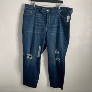 Old Navy women’s High-Rise OG Straight Leg Jeans size 22 NWT raw hem